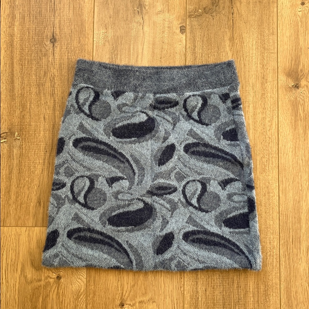 Zara Blue Patterned Knit Skirt